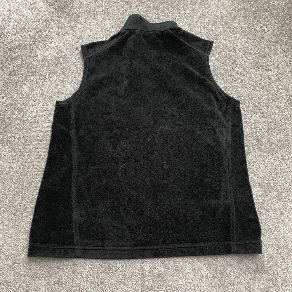 Columbia Steens Mountain Fleece Vest Mens Small Black Full Zip Pockets Outdoor